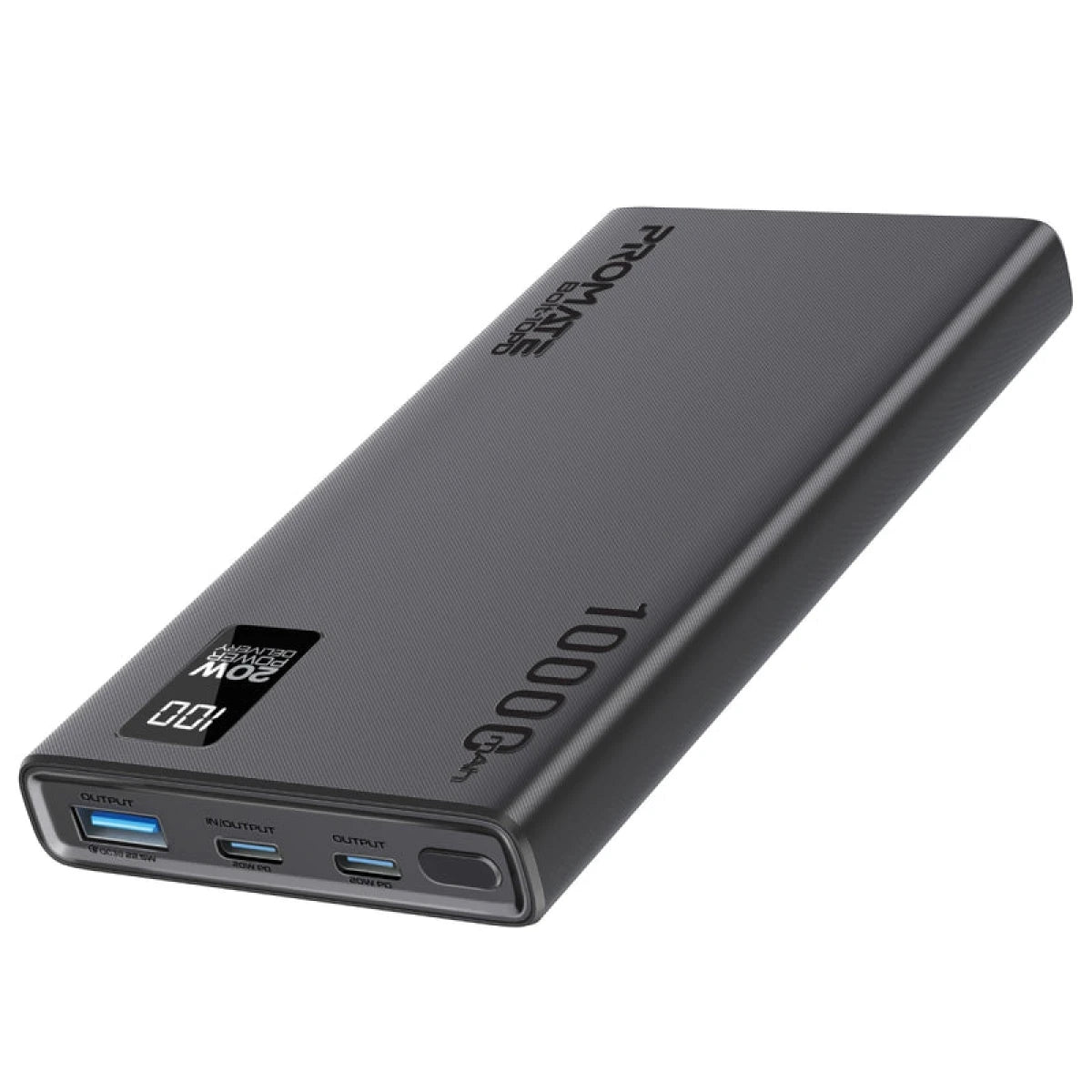 Promate Bolt-10PD Super-Slim Power Bank 10000mAh 20W USB-C with LED Display