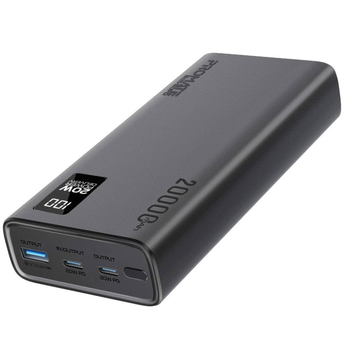 Promate Bolt-20PD Power Bank 20000mAh Ultra-Slim Portable Charger 20W