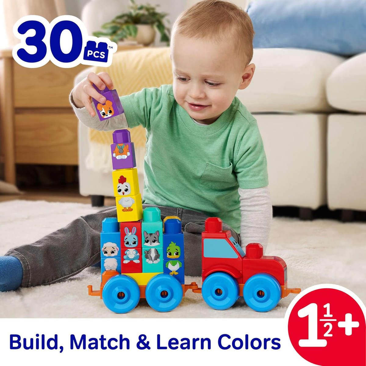Mega Bloks Build and Match Animal Tractor