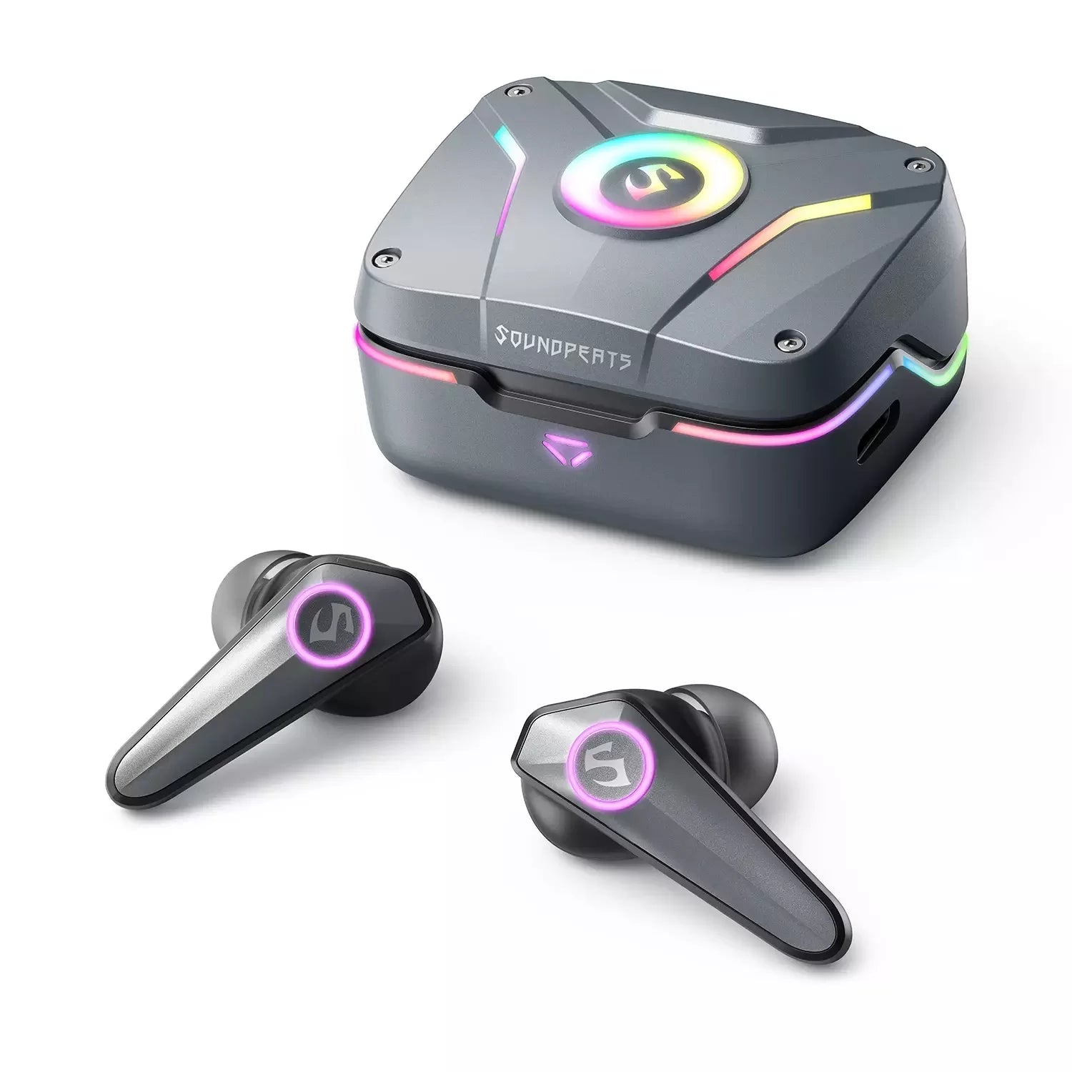 SoundPEATS CyberGear: بلوتوث 5.3، أضواء RGB، زمن انتقال منخفض، وقت تشغيل يصل إلى 26 ساعة - أسود