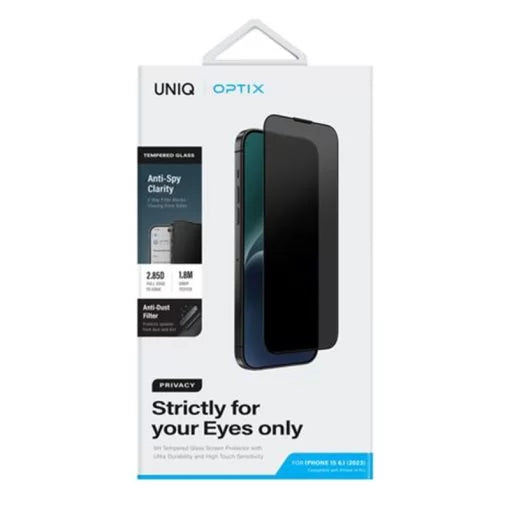 Uniq Optix Privacy iPhone 15 Pro 6.1 Glass Screen Protector