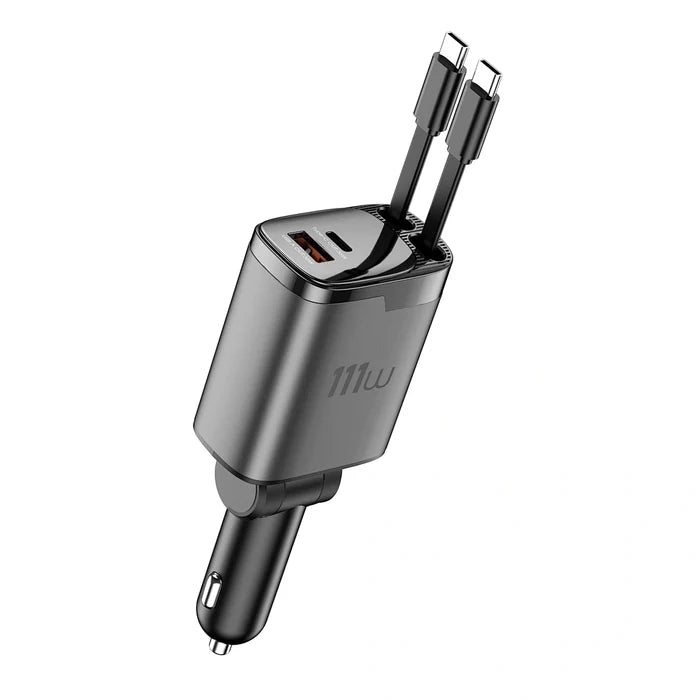 WIWU 111W Helix Pro USB-A+C Fast Car Charger Wi-CC034 - Triple Port Aluminum