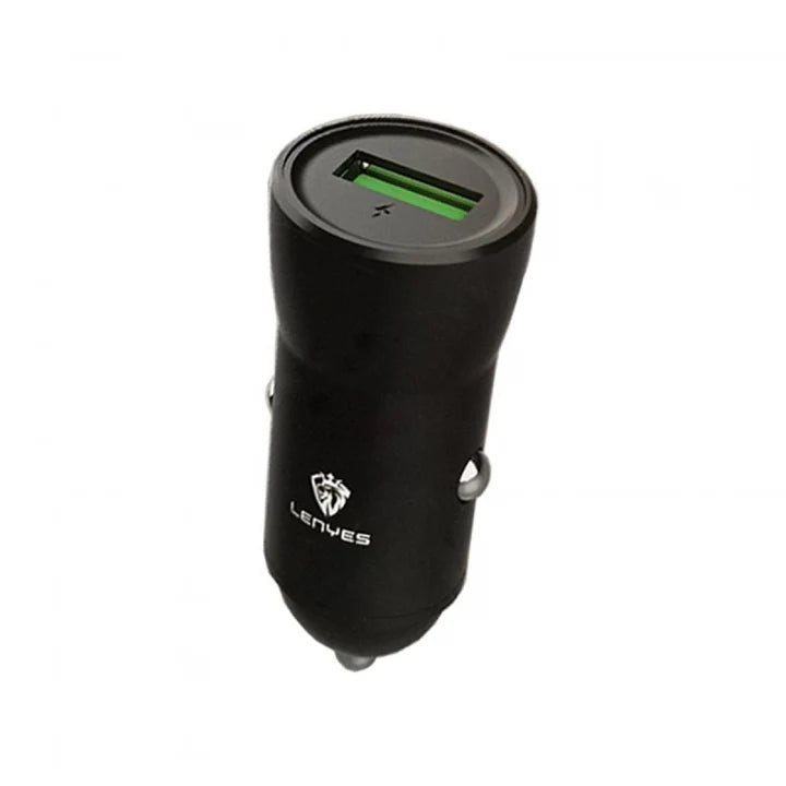 LENYES CA859 Car Charger – 18W Fast Charging – Black LENYES CA859 Car Charger – 18W Fast Charging – Black