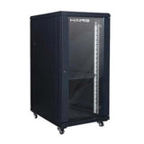 HAING 22U Network Server Cabinet, 600 x 1000mm, Glass Door, Dual Fans, Shelves, 6-Port PDU and Casters