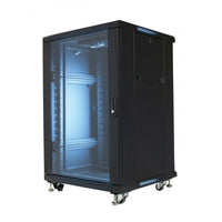 HAING 32U Network Server Cabinet, 600 x 600 x 1600mm, Glass Door, Fan, Shelves, 6-Port PDU and Casters