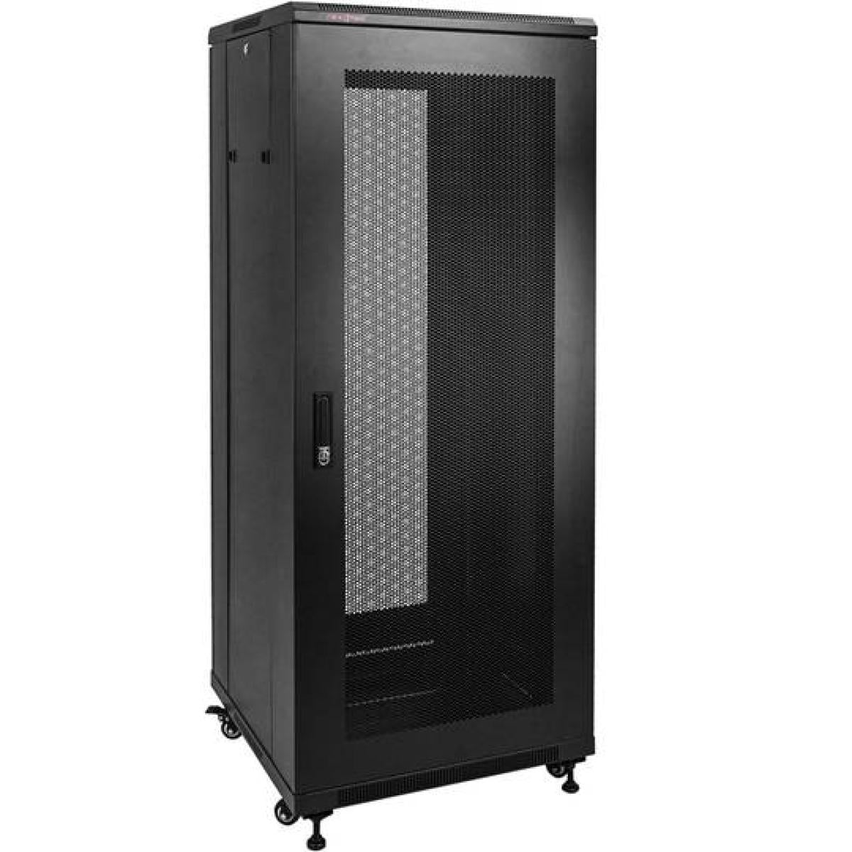 HAING 42U Network Server Cabinet, 600 x 600 x 2000mm, Glass Door, Fan, 3 Shelves, 6-Port PDU and Casters