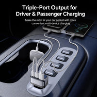 YESIDO Y75 105W 3-Port Fast Car Charger