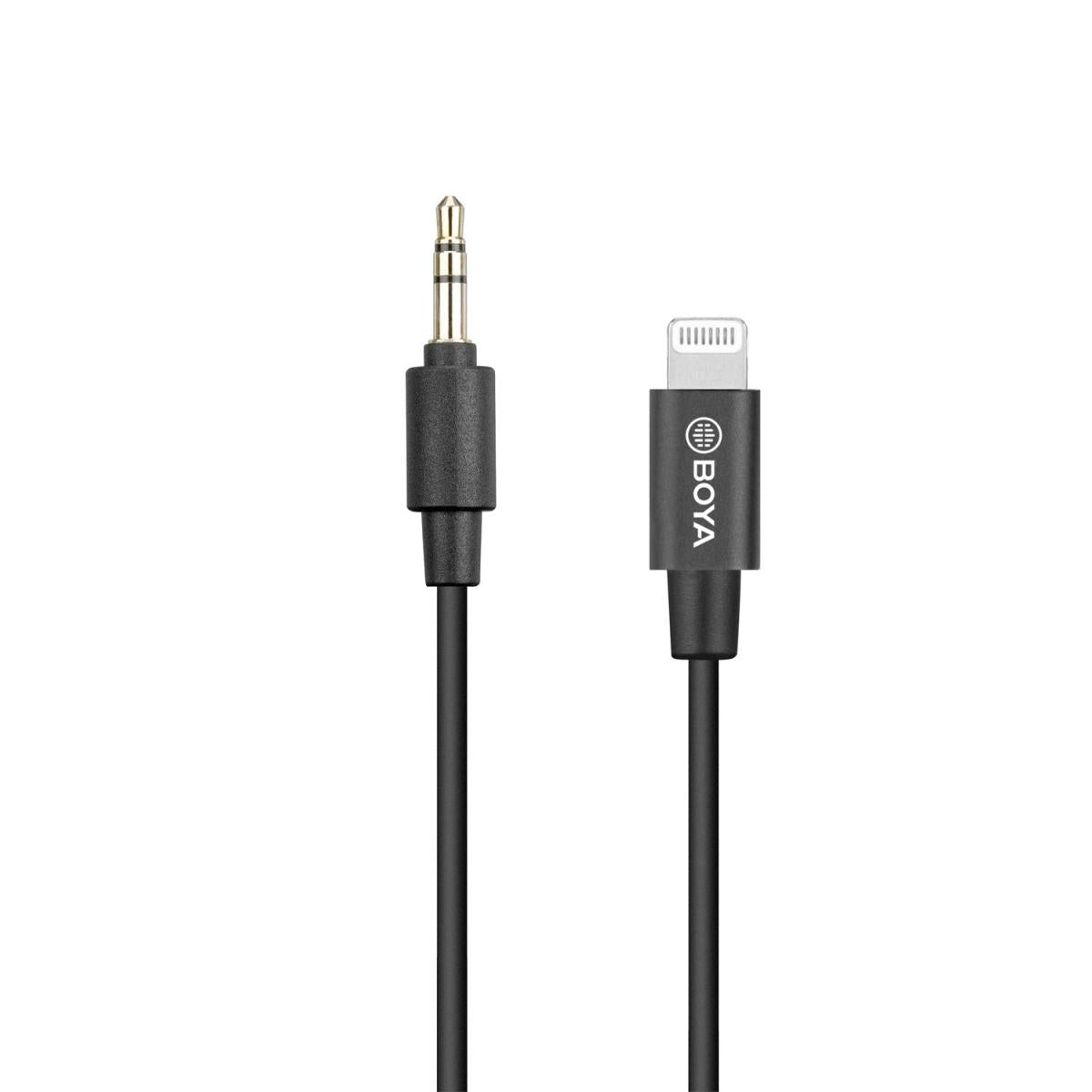 BOYA 3.5mm Male to Apple MFi Male Certified Lightning Adapter Cable (20cm) - Black