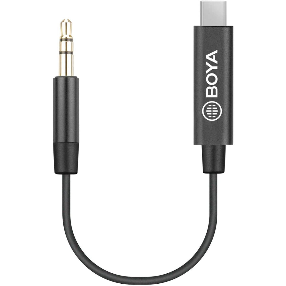 BOYA 3.5mm TRS Male to Type-C Male Audio Adapter Cable (7.8in) - Black