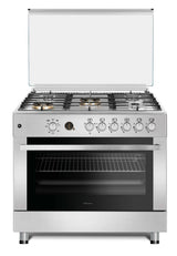 Conti 90cm Gas Cooker, 5 Burners, 119L Oven, Cast Iron, Stainless Steel – CGC 966 FFC IX