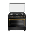 Conti 90cm Gas Cooker, 5 Burners, 119L Oven, Cast Iron, Black – CGC 965 FFC BK R