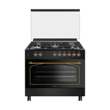 Conti 90cm Gas Cooker, 5 Burners, 119L Oven, Cast Iron, Black – CGC 965 FFC BK R
