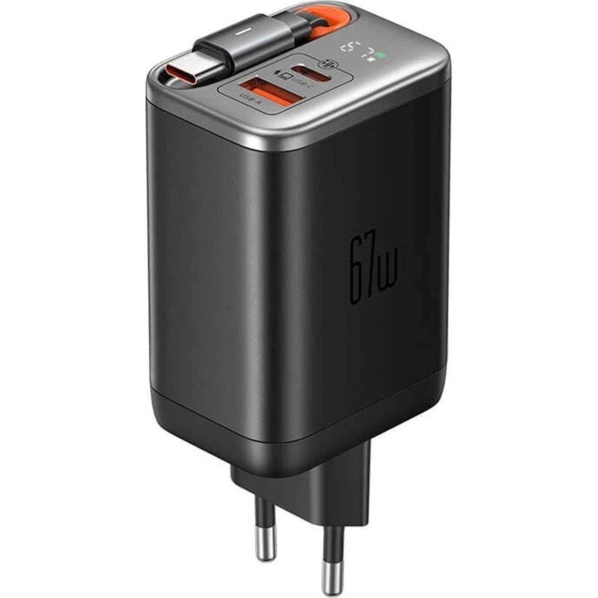 Mcdodo GaN 67W Wall Charger with Retractable USB-C Cable & Display Mcdodo GaN 67W Wall Charger with Retractable USB-C Cable & Display