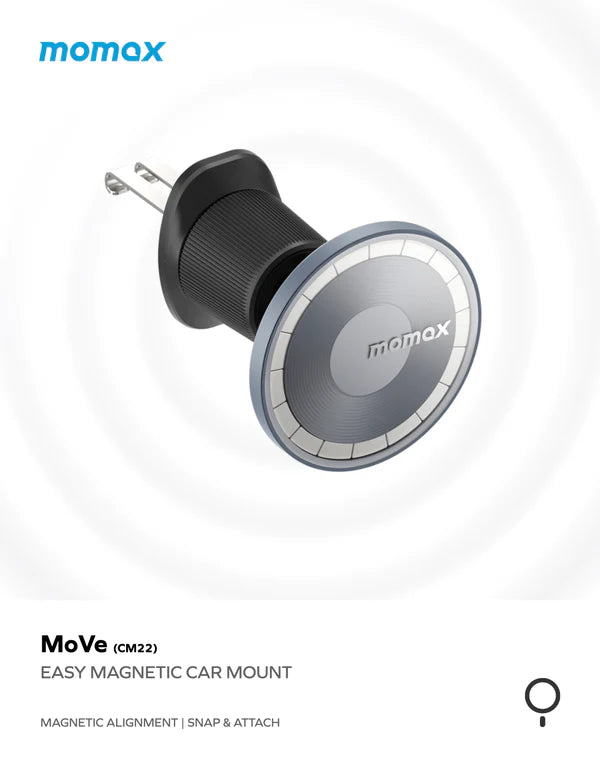 Momax Move Easy Magnetic Car Mount - Black