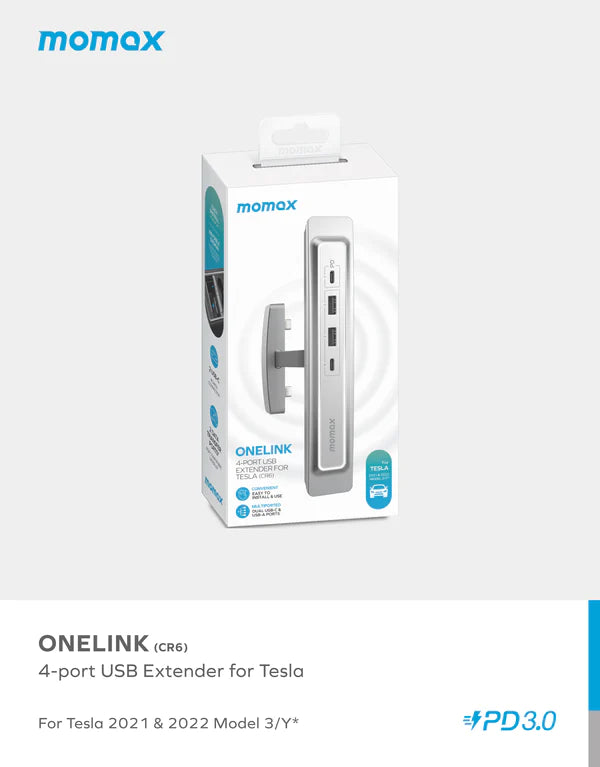 Momax 4-output USB extender CR6S for exclusive use of ONELINK Tesla