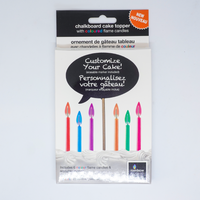 Rainbow Moments Chalkboard Bubble Cake Topper with 6 Multicolored Candles