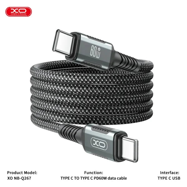 XO NBQ267 Magnetic Cable 60W – Fast Type-C to Type-C Charging XO NBQ267 Magnetic Cable 60W – Fast Type-C to Type-C Charging