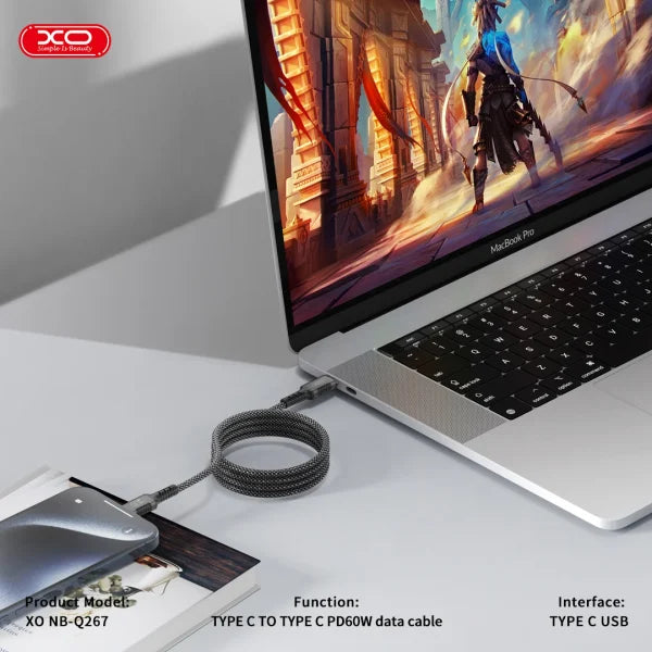 XO NBQ267 Magnetic Cable 60W – Fast Type-C to Type-C Charging XO NBQ267 Magnetic Cable 60W – Fast Type-C to Type-C Charging