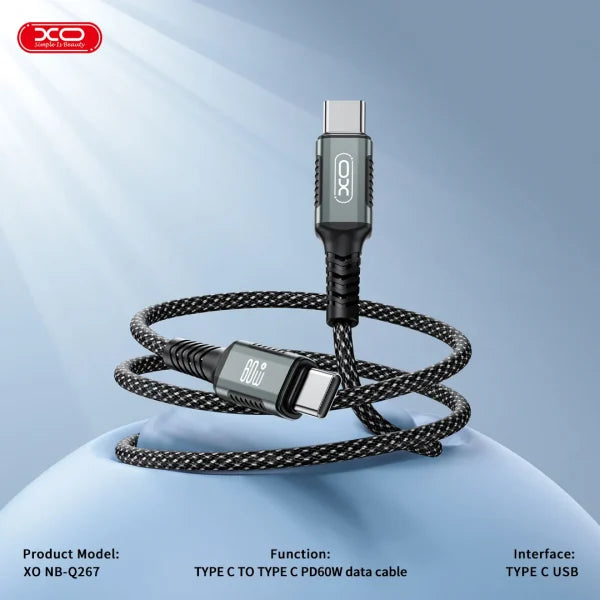 XO NBQ267 Magnetic Cable 60W – Fast Type-C to Type-C Charging XO NBQ267 Magnetic Cable 60W – Fast Type-C to Type-C Charging