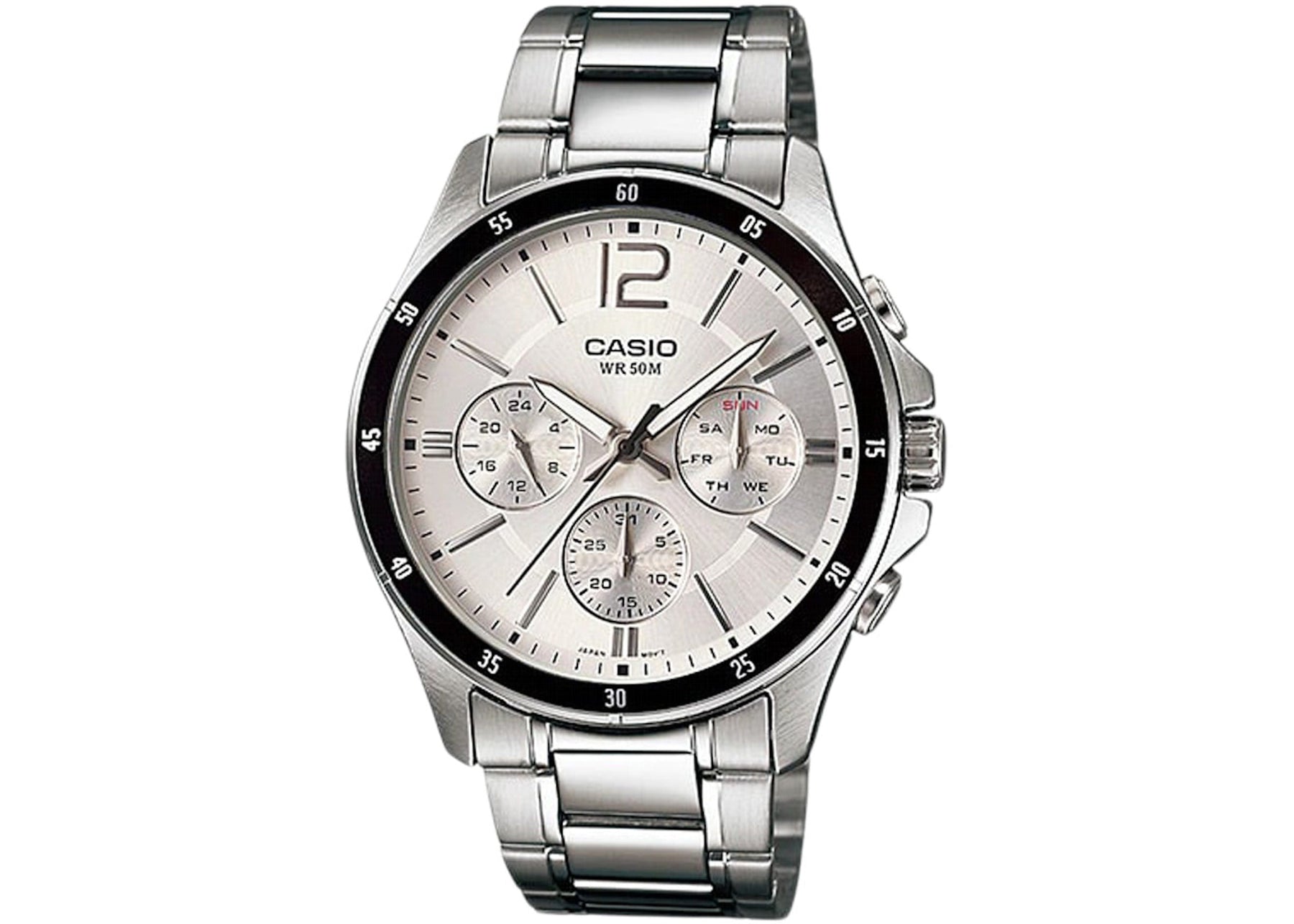 Casio Elegant Multifunction Silver St.Steel Silver Dial for Men Casio Elegant Multifunction Silver St.Steel Silver Dial for Men