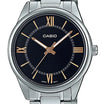 Casio MTP-V005D-1B5 Men's Standard Stainless Steel Roman Black Dial Analog