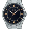 Casio MTP-V005D-1B5 Men's Standard Stainless Steel Roman Black Dial Analog