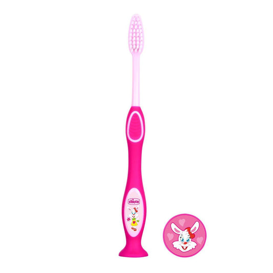 Chicco 3-6Y Girls Toothbrush Gentle & Effective Cleaning - Pink