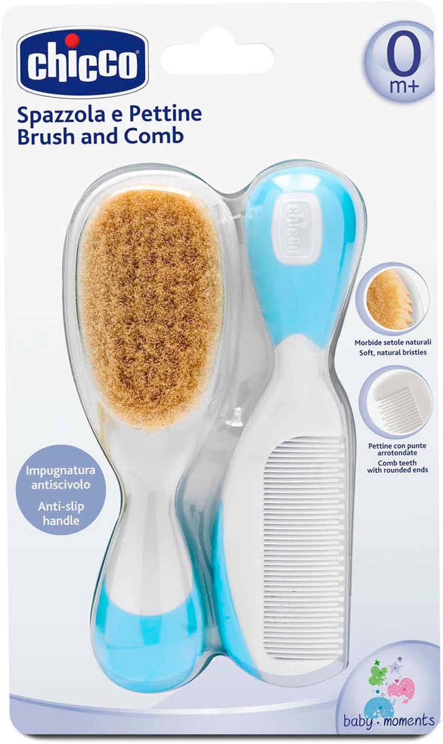 Chicco Baby Brush & Comb Set Soft & Safe - Light Blue Chicco Baby Brush & Comb Set Soft & Safe - Light Blue