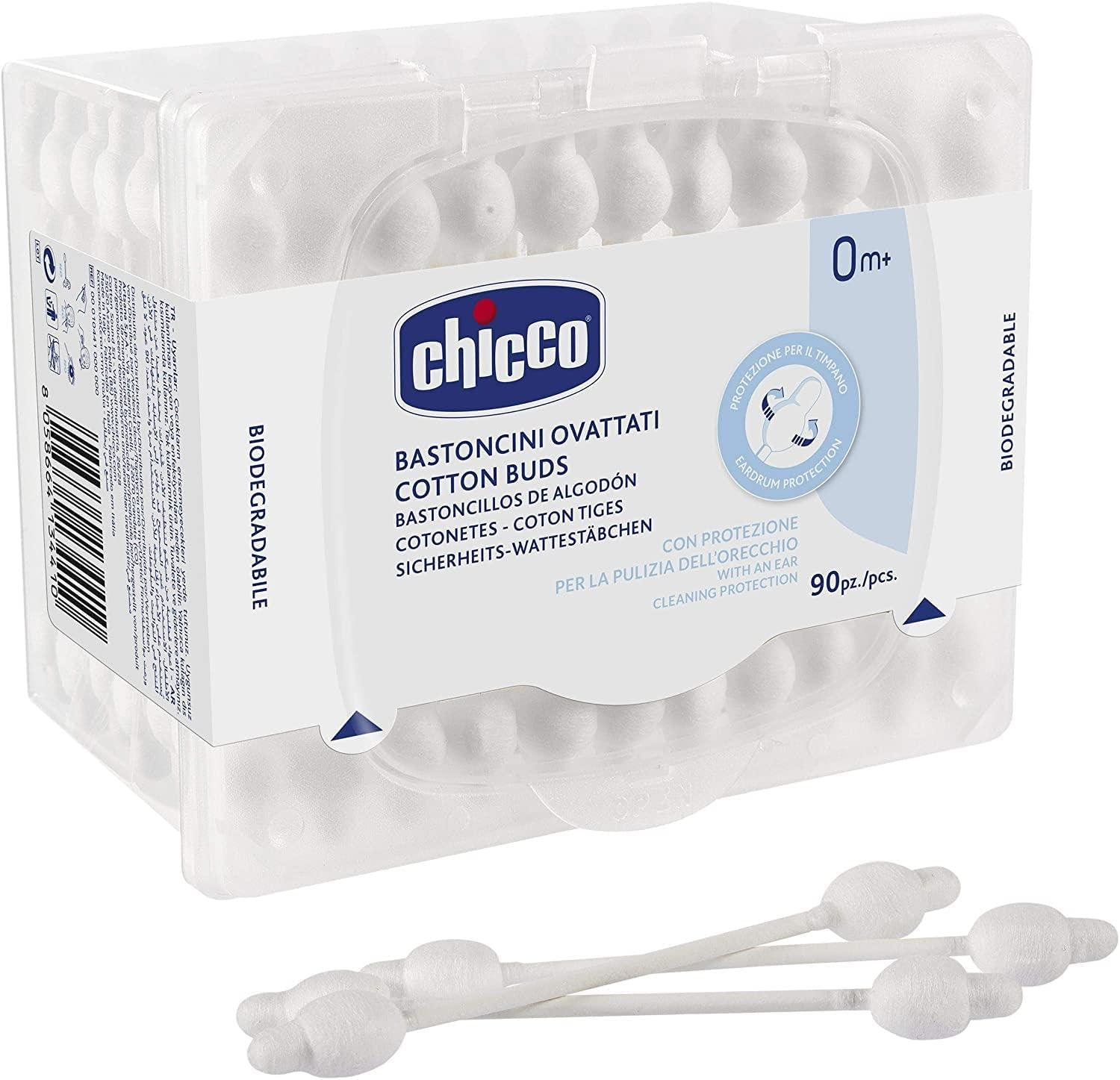 Chicco Cotton Buds 90PCS Safe & Gentle Baby Ear Cleaning