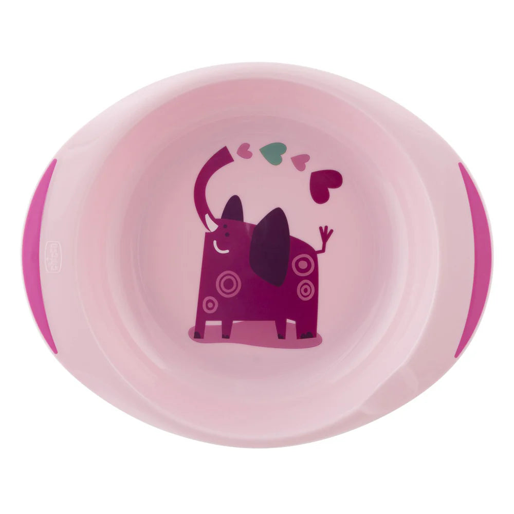 Chicco Dish Set 12M+  Girl Safe Non-Slip & Easy