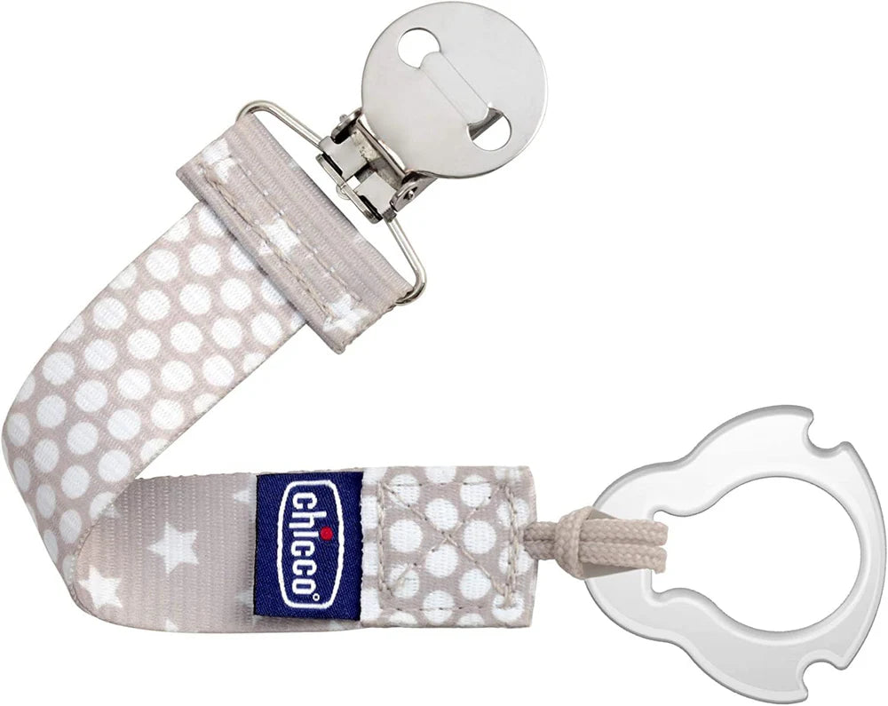 Chicco Fashion Clip Neutral Stylish & Safe Pacifier Holder Chicco Fashion Clip Neutral Stylish & Safe Pacifier Holder
