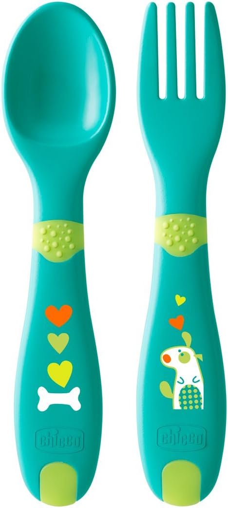 Chicco First Cutlery 12M+ NEUTRAL Safe & Easy for Toddlers