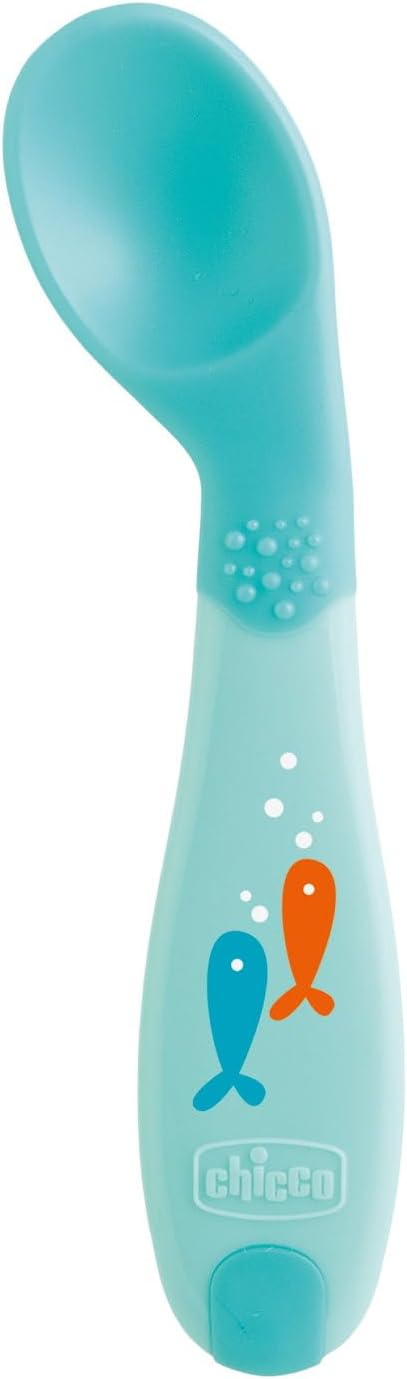 Chicco First Spoon 8M+ Boy Easy & Safe for Self-Feeding - Turquoise