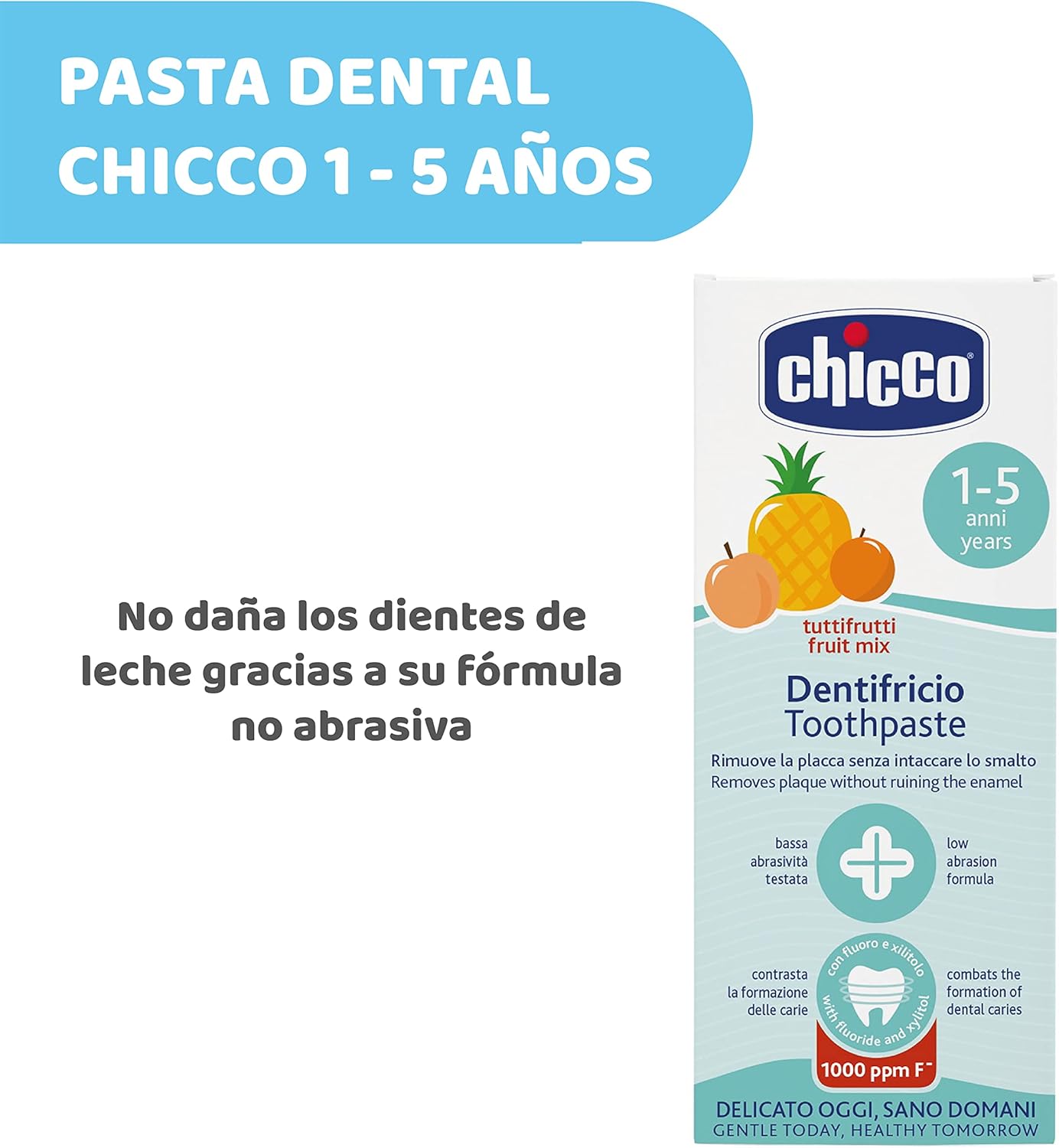 Chicco Kids Toothpaste 1-5Y Fruit Mix Flavor 