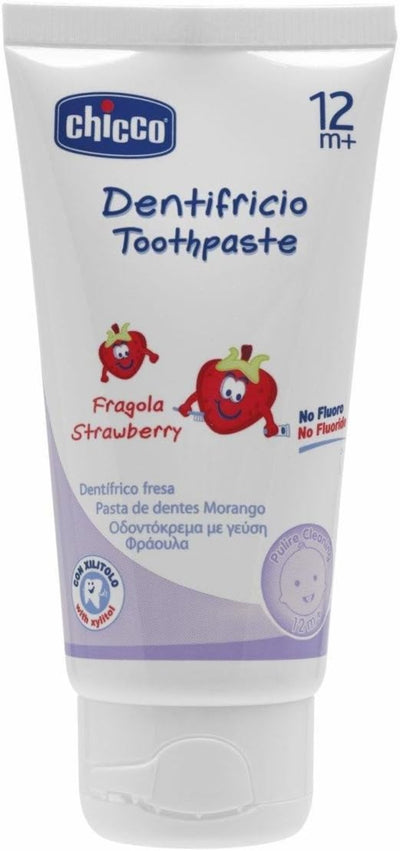 Chicco Kids Toothpaste 1-5Y Strawberry Flavor Fluoride-Free