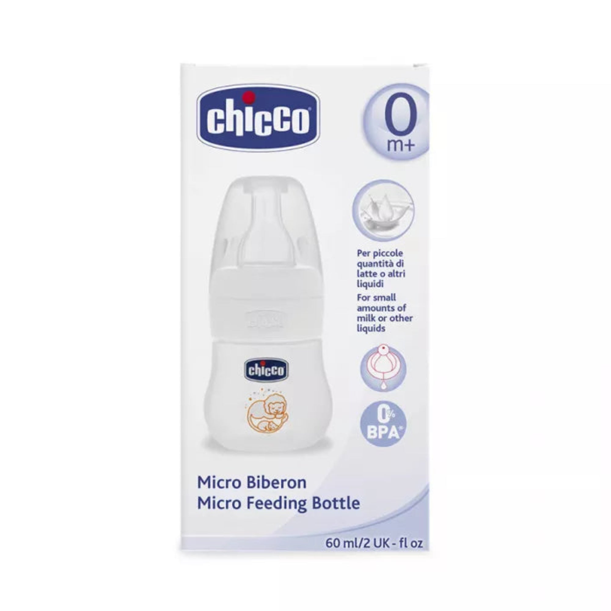 Chicco Micro Bottle 60ml Anti-Colic Leak-Proof Design