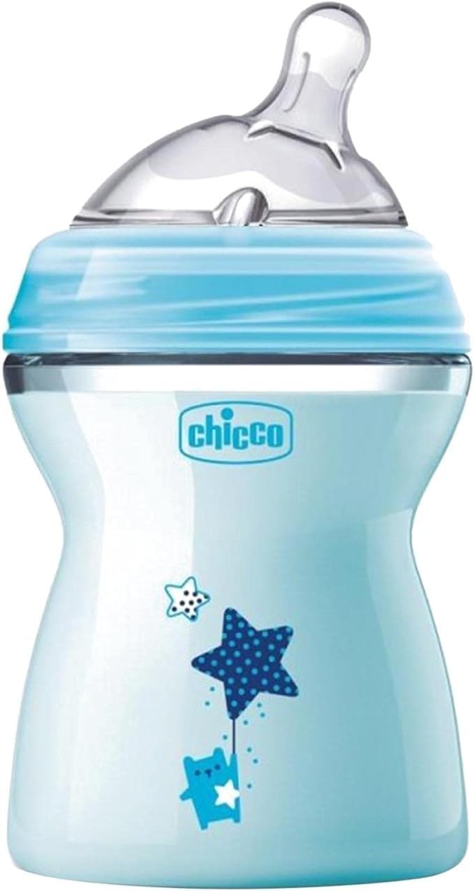 Chicco Natural Feeling Baby Bottle 250ml Anti-Colic - 2M+ - Blue