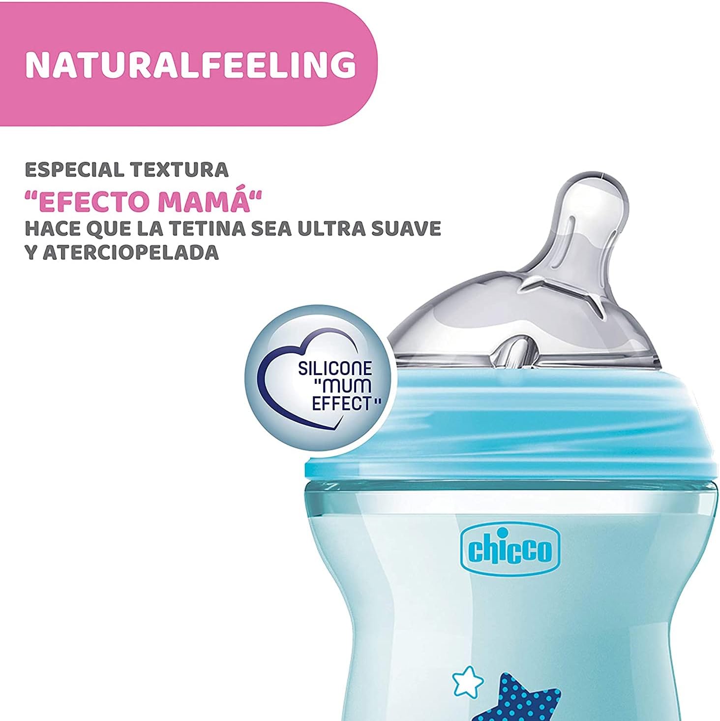 Chicco Natural Feeling Bottle 150ml Anti-Colic 0M+ - Blue Chicco Natural Feeling Bottle 150ml Anti-Colic 0M+ - Blue