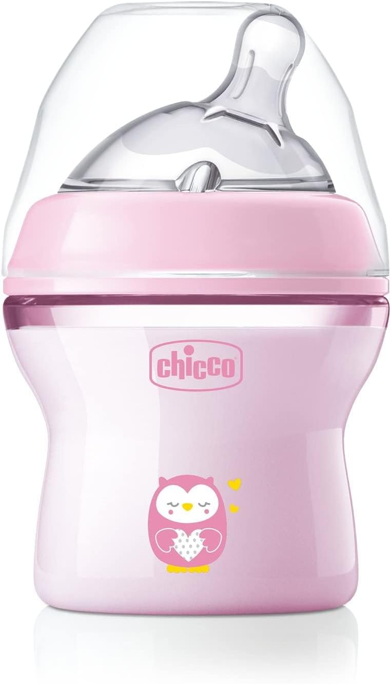 Chicco Natural Feeling Bottle 150ml Anti-Colic 0M+ - Pink Chicco Natural Feeling Bottle 150ml Anti-Colic 0M+ - Pink