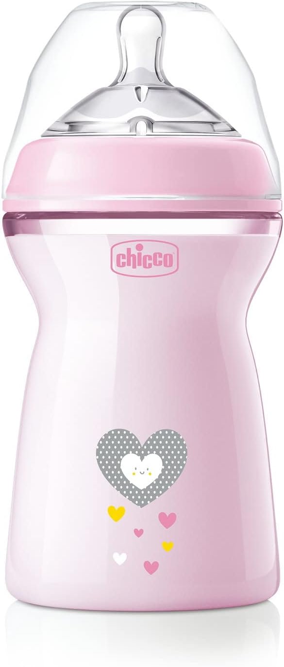Chicco Natural Feeling Bottle 330ml Fast Flow 6M+ - Pink
