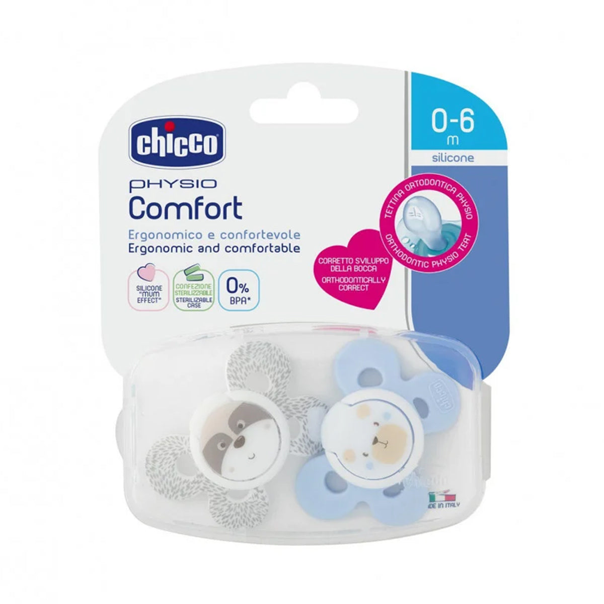 Chicco Physio Comfort Boy 0-6M Soft & Orthodontic Soother