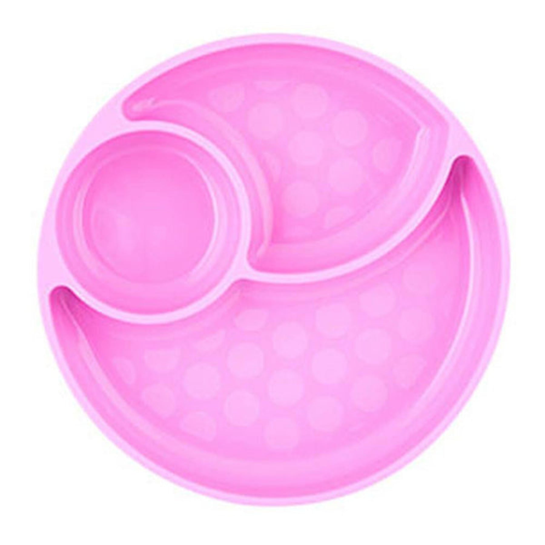 Chicco Silicone Divided Plate 12M+ Non-Slip Design - Pink
