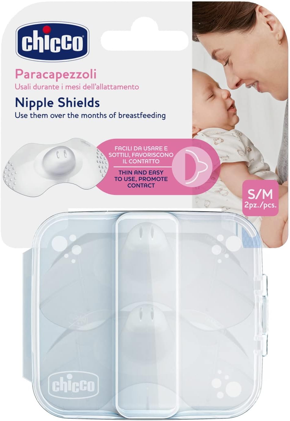 Chicco Silicone Nipple Shield Size S-M Protection & Comfort