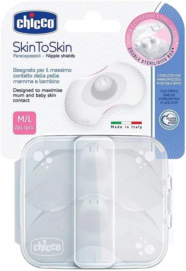 Chicco Silicone Nipple Shields Size M-L Comfort & Protection