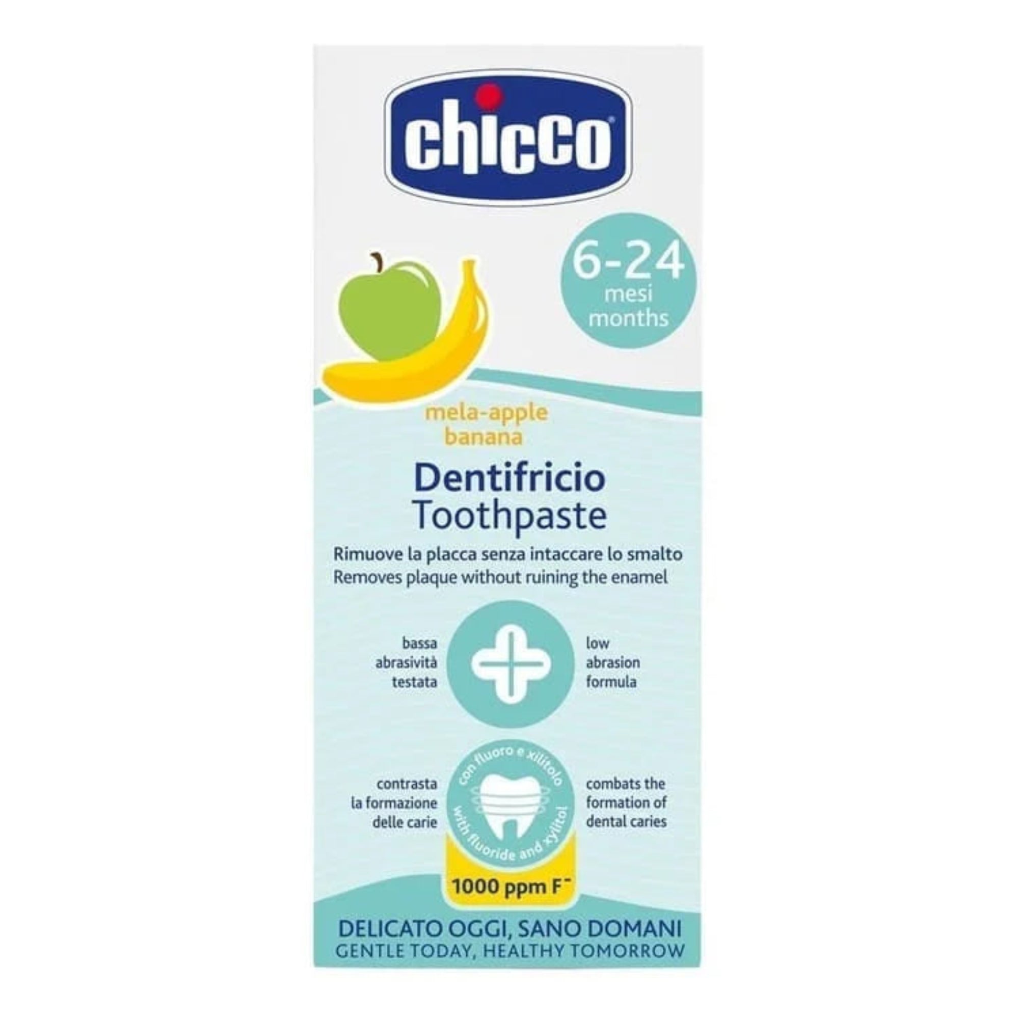 Chicco Toothpaste Apple & Banana 50ML Kids 6M+ Fluoride-Free