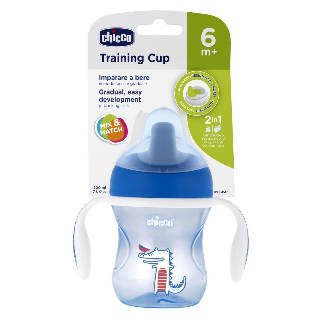 Chicco Training Cup 6M+ BOY PACK1 Spill-Proof - Blue Chicco Training Cup 6M+ BOY PACK1 Spill-Proof - Blue