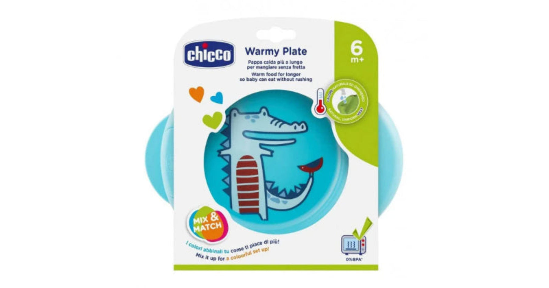Chicco Warmy Plate 6M+ Boy Keeps Food Warm & Safe - Blue Chicco Warmy Plate 6M+ Boy Keeps Food Warm & Safe - Blue