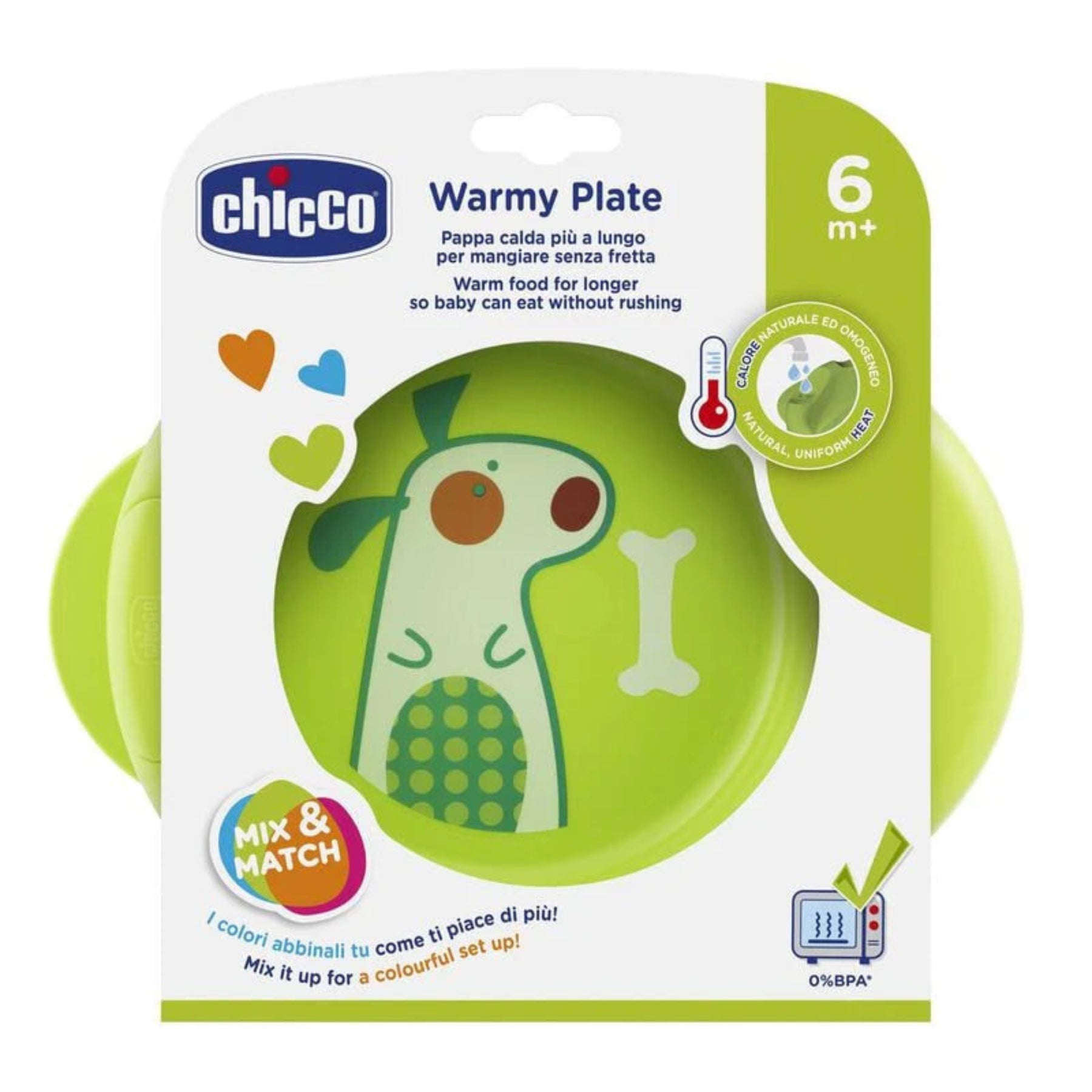 Chicco Warmy Plate 6M+ NEUTRAL Keeps Food Warm & Safe - Green Chicco Warmy Plate 6M+ NEUTRAL Keeps Food Warm & Safe - Green