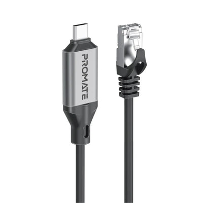 Promate CLink-RJ45 Ultra-Fast 1000Mbps Ethernet to USB-C Adapter Cable - 5m