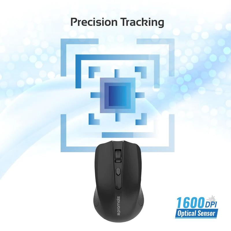 PROMATE Clix-8 2.4GHz Wireless Ergonomic Optical Mouse